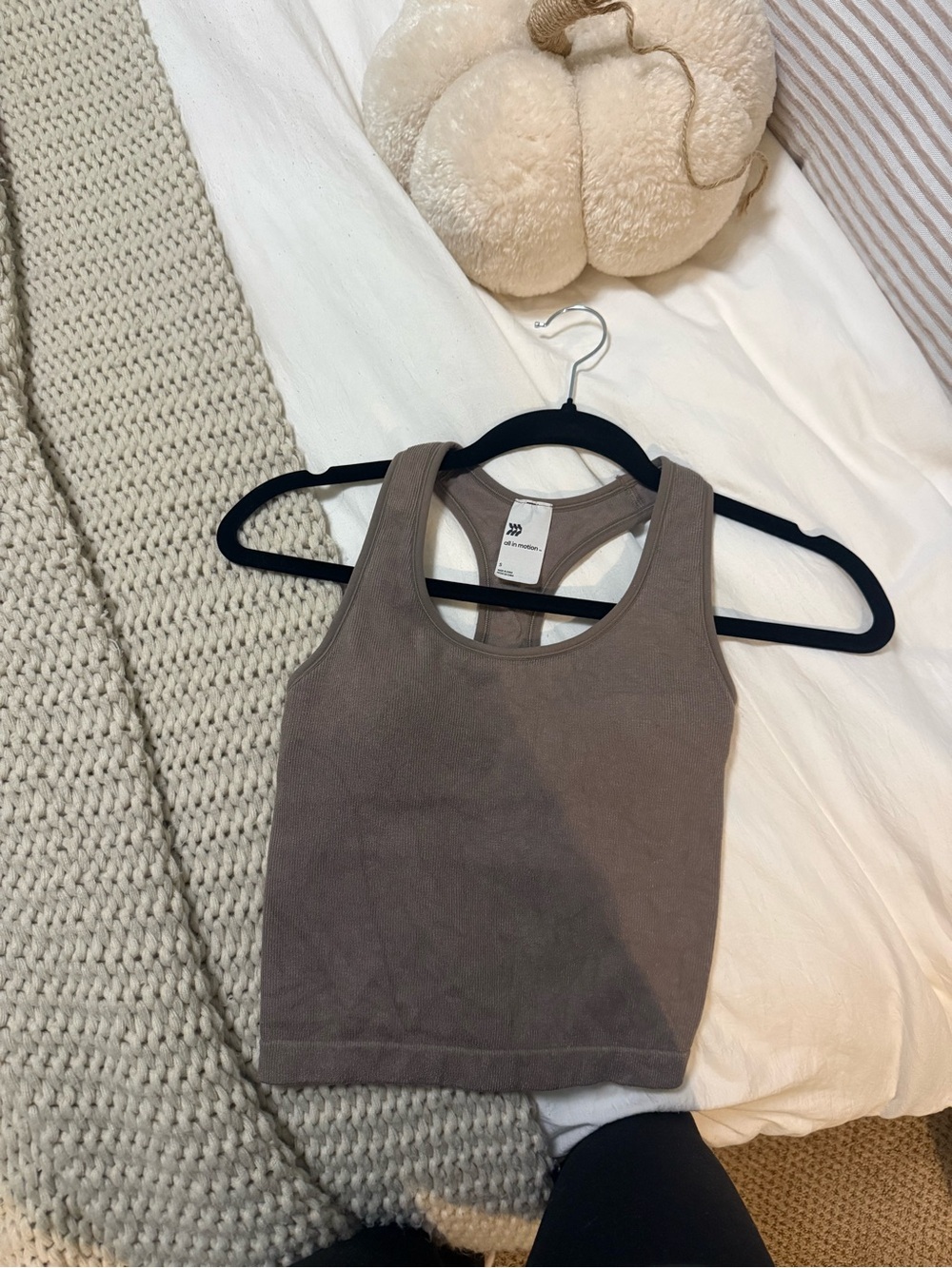 all in motion Taupe Racerback Tank Top